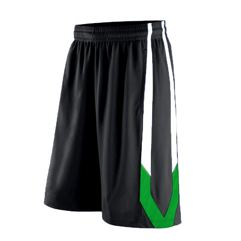 Men Student Basketball Shorts Sport Running Fitness Black White Green Short