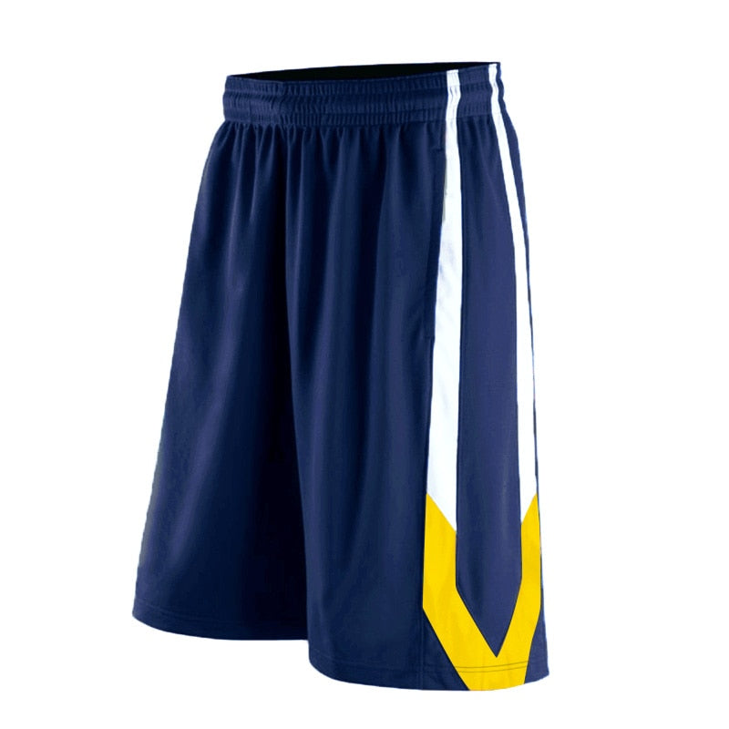 Men Student Basketball Shorts Sport Running Fitness Blue White Yellow Short